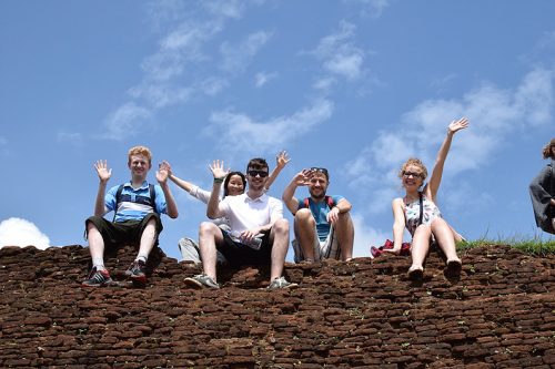 The volunteers on top of a mountain in Sri Lanka