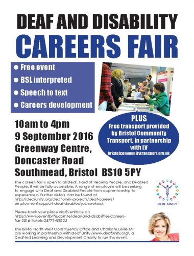 Deaf careers fair poster