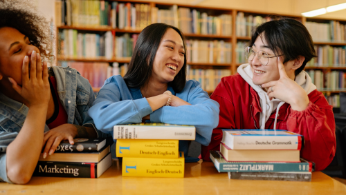 Young deaf people at university 