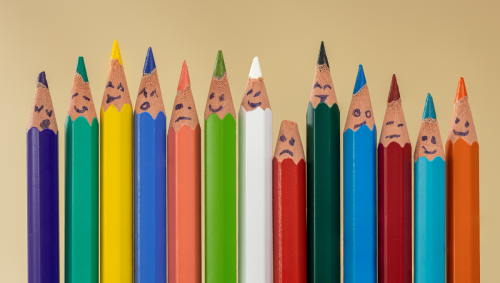 Diverse sign language interpreter as shown by pencils