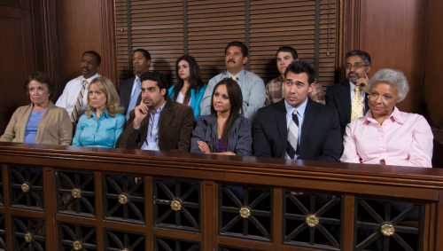 12 people sitting on a jury - no one deaf