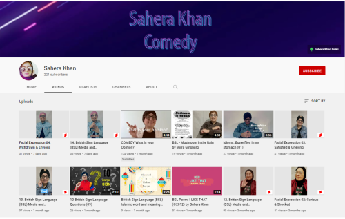 YouTube snapshot of Sahera's work