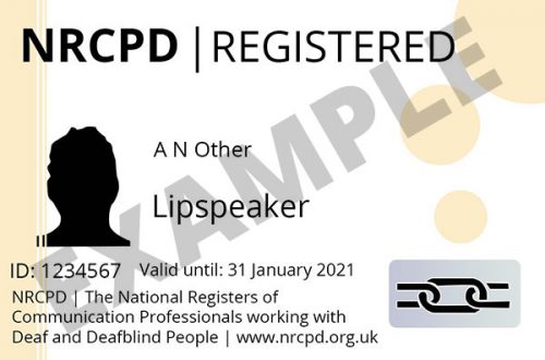 Pale orange Lipspeaker badge from NRCPD